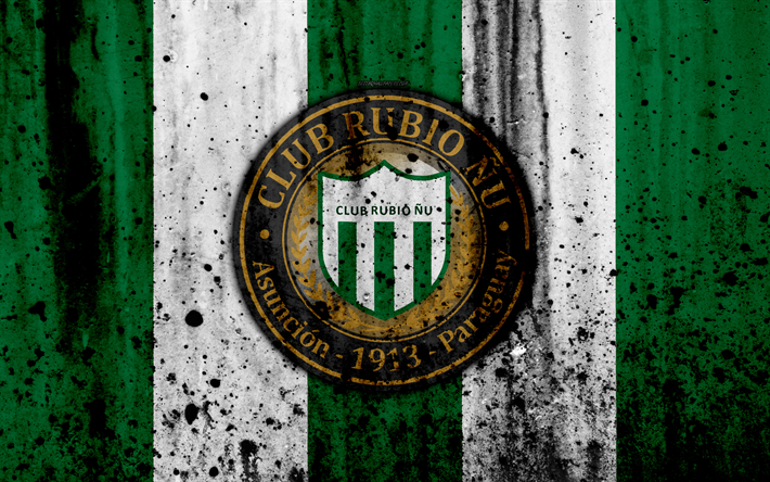 4k, FC Rubio Nu, grunge, Paraguayan Primera Division, soccer, football club, Paraguay, Rubio Nu, art, logo, stone texture, Rubio Nu FC