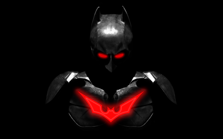 4k, Batman, superheroes, minimal, darkness, black background
