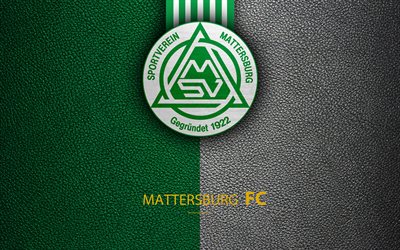 SV Mattersburg, 4k, leather texture, logo, Austrian football club, Austrian Bundesliga, Mattersburg, Austria, football