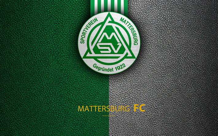 SV Mattersburg, 4k, textura de couro, logo, Austr&#237;aco de futebol do clube, A Bundesliga Austr&#237;aca, Mattersburg, &#193;ustria, futebol