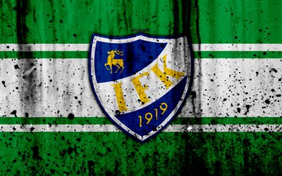 4k, FC Mariehamn, grunge, Veikkausliiga, soccer, art, football club, Finland, IFK Mariehamn, logo, stone texture, Mariehamn FC