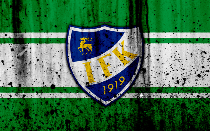 4k, FC Mariehamn, grunge, Veikkausliiga, soccer, art, football club, Finland, IFK Mariehamn, logo, stone texture, Mariehamn FC