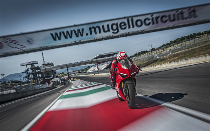 4k, Ducati Panigale V4 S, piloto, pista de rolamento, 2018 motos, sportbikes, sbk, Ducati