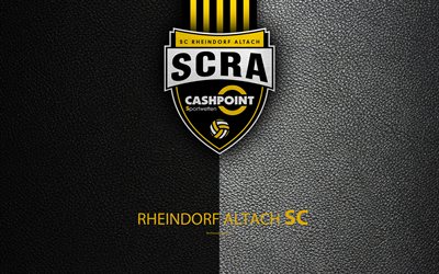 Rheindorf Altach FC, 4K, leather texture, logo, Austrian football club, Austrian Bundesliga, Altach, Austria, football