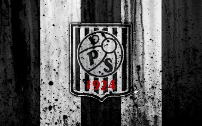 4k, FC Vaasan Palloseura, grunge, Veikkausliiga, soccer, art, football club, Finland, Vaasan Palloseura, logo, stone texture, Vaasan Palloseura FC