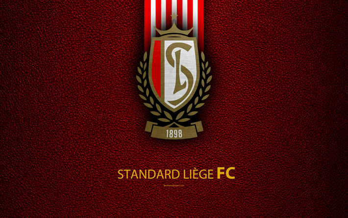 Standart Liege FC, 4k, Bel&#231;ika Futbol Kul&#252;b&#252;, logo, T&#252;rk Pro Ligi, deri dokusu, Li&#232;ge, Bel&#231;ika, Bel&#231;ika Birinci Lig, futbol