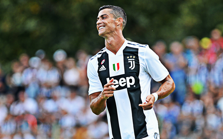 Cristiano Ronaldo, leende, portr&#228;tt, Juventus FC, Serie A, Italien, Portugisisk fotbollsspelare, star, fotboll, CR7, Ronaldo