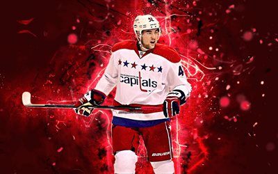 Tom Wilson, oyuncular hokey, Washington Başkentleri, NHL, hokey yıldızlar, Wilson, hokey, neon ışıkları