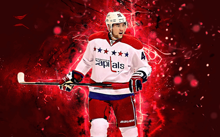 Tom Wilson, giocatori di hockey, Washington Capitals, NHL, hockey stelle, Wilson, hockey, luci al neon