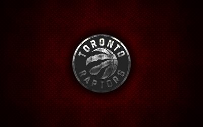 Toronto Raptors, 4k, Canadian Basketball Club, metal logo, creative art, NBA, emblem, red metal background, Toronto, Canada, Ontario, USA, basketball, National Basketball Association, Eastern Conference