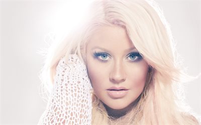 Christina Aguilera, portrait, american singer, makeup, white dress, photoshoot, Christina Maria Aguilera