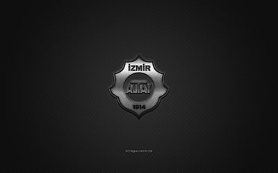 Altay SK, Turkish football club, 1 Lig, silver logo, gray carbon fiber background, football, Izmir, Turkey, Altay SK logo, Altay Izmir