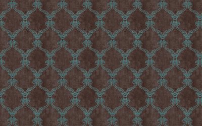retro texture with blue ornament, fabric texture, retro floral texture, flower ornament, retro backgrounds, vintage texture