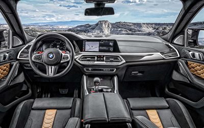 2020, BMW X6M, interior, inside view, new X6 2020 interior, sport SUV, the German cars, BMW