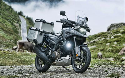 4k, Suzuki V-Strom 1050 XT, mountains, 2020 bikes, offroad, superbikes, 2020 Suzuki V-Strom, japanese motorcycles, Suzuki