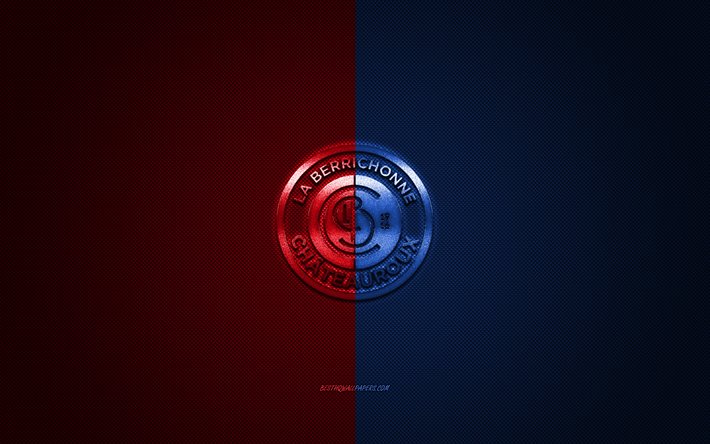 LB Chateauroux, francese club di calcio, Ligue 2, rosso-blu, logo, contesto in fibra di carbonio, calcio, Chateauroux, Francia, LB Chateauroux logo, Chateauroux FC