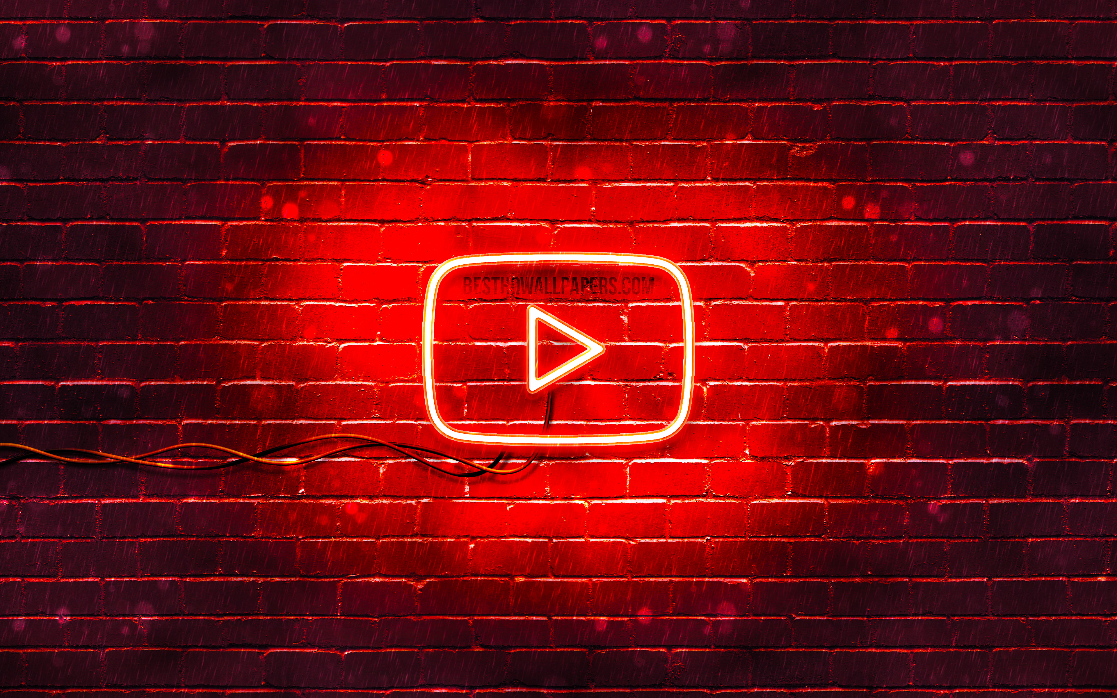 ダウンロード画像 Youtube赤ロゴ 4k 赤brickwall Youtubeロゴ ブランド Youtubeネオンのロゴ Youtube 画面の解像度 3840x2400 壁紙デスクトップ上