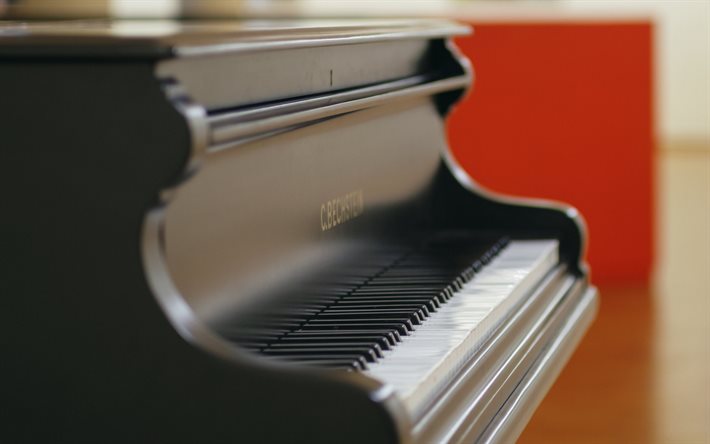 piano, musiikkikonseptit, pianon&#228;pp&#228;imet, musta piano, soittimet