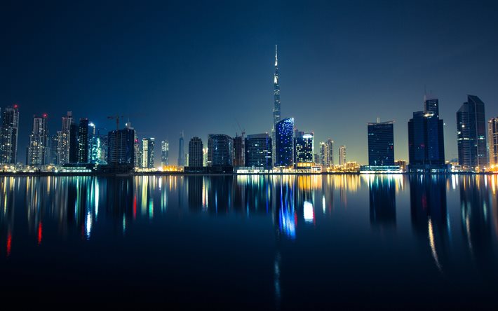ダウンロード画像 4k ドバイ ブルジュ ハリーファ 夜景 近代的な建物 高層ビル アラブ首長国連邦 都市の景観 夜のドバイ Uae フリー のピクチャを無料デスクトップの壁紙