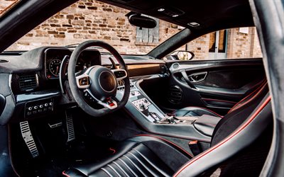 Lamborghini Huracan, 2020, De Tomaso Pantera, interior, vista interior, panel frontal, tablero de instrumentos, tuning Huracan, Lamborghini