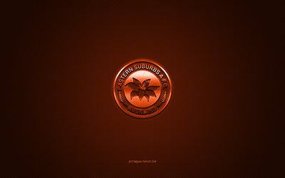 Eastern Suburbs AFC, club de football n&#233;o-z&#233;landais, logo orange, fond orange en fibre de carbone, Ligue nationale de Nouvelle-Z&#233;lande, football, Auckland, Nouvelle-Z&#233;lande, logo Eastern Suburbs AFC