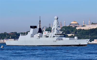 HMS Defender, D36, British destroyer, Royal Navy, Bosphorus, NATO ships, British warships