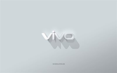 vivo-logo, wei&#223;er hintergrund, vivo 3d-logo, 3d-kunst, vivo, 3d-vivo-emblem