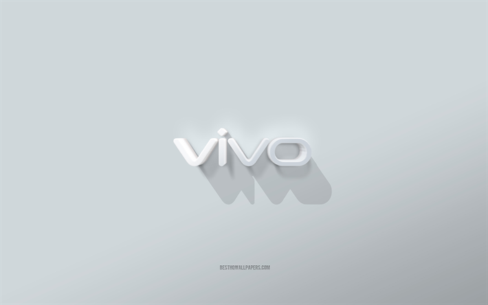 Logo Vivo, sfondo bianco, logo Vivo 3d, arte 3d, Vivo, emblema 3d Vivo