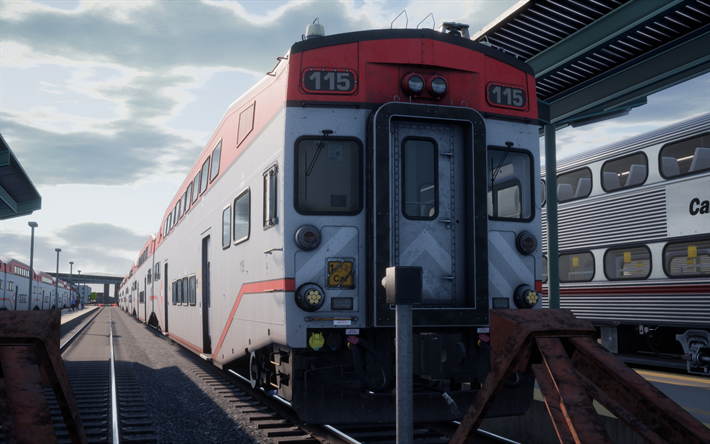 Sim World 2020, Caltrain MP36PH-3C, treno passeggeri americano, Caltrain, treni, USA, simulatore di treno