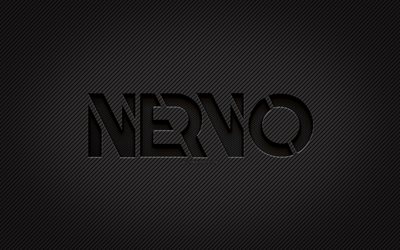 Nervo carbon logo, 4k, Olivia Nervo, Miriam Nervo, grunge art, carbon background, creative, Nervo black logo, Australian DJs, Nervo logo, Nervo
