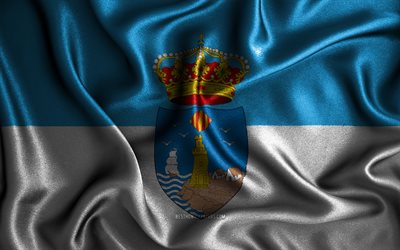 Torreviejan lippu, 4k, silkki aaltoilevat liput, Espanjan kaupungit, Torreviejan p&#228;iv&#228;, kangasliput, 3D-taide, Torrevieja, Torrevieja 3D lippu
