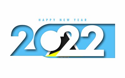 Happy New Year 2022 Saint Lucia, white background, Saint Lucia 2022, Saint Lucia 2022 New Year, 2022 concepts, Saint Lucia, Flag of Saint Lucia