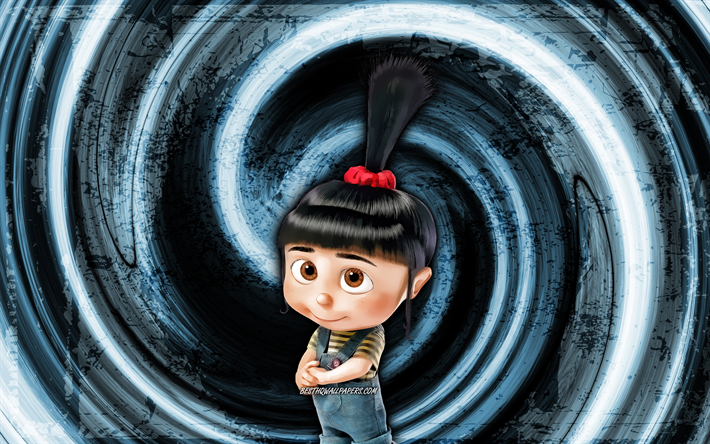 Download wallpapers 4k Agnes blue grunge background Minions The Rise of  Gru Despicable Me vortex Agnes Gru Minions Agnes Minions for desktop  free Pictures for desktop free
