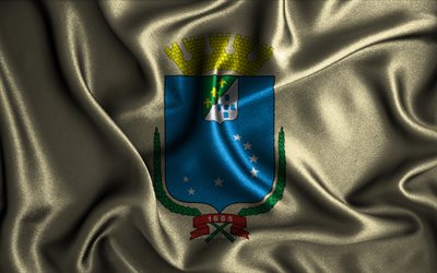 Sao Luisin lippu, 4k, silkki aaltoilevat liput, Brasilian kaupungit, Sao Luisin p&#228;iv&#228;, kangasliput, 3D-taide, Sao Luis, Sao Luisin 3D lippu