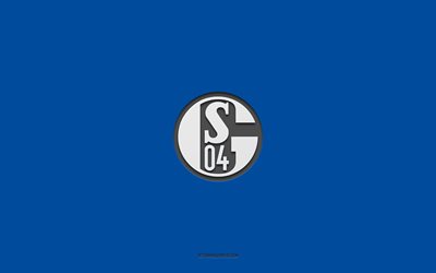 FC Schalke 04, blue background, German football team, FC Schalke 04 emblem, Bundesliga 2, Germany, football, FC Schalke 04 logo
