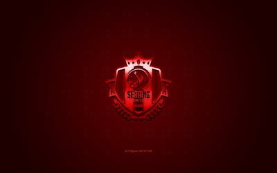 RFC Seraing, Belgium football club, Jupiler Pro League, red logo, red carbon fiber background, Belgian First Division A, football, Seraing, Belgium, RFC Seraing logo