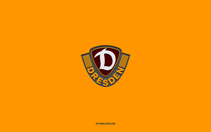 SG Dynamo Dresda, sfondo giallo, squadra di calcio tedesca, stemma SG Dynamo Dresda, Bundesliga 2, Germania, calcio, logo SG Dynamo Dresda