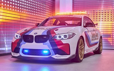 BMW M2 Coupe, 2016 cars, MotoGP Safety Car, flashers, BMW, sportcars