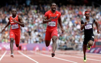Justin Gatlin, running, sprint, American sprinter, Olympic champion
