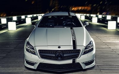 Mercedes-Benz CLS, blanc CLS, blanc de Mercedes, tuning Mercedes