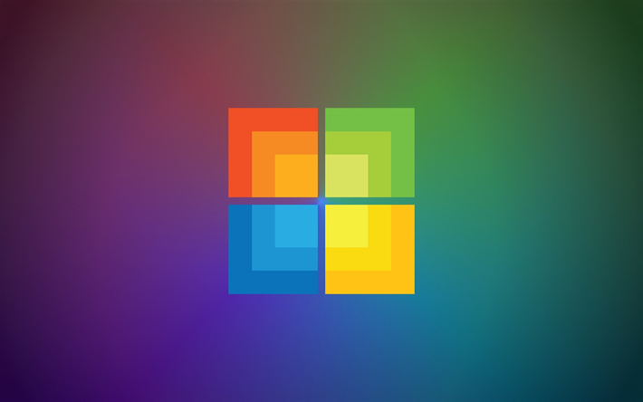 Windows, square logo, creative, minimal, Microsoft Windows