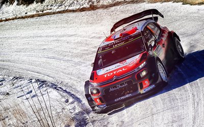 ステファLefebvre, WRC, シトロエンС3, ラリー, スウェーデン, 冬, 雪