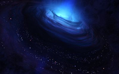sininen nebula, 4k, t&#228;hdet, art, sci-fi, nebula, maailmankaikkeus, galaxy