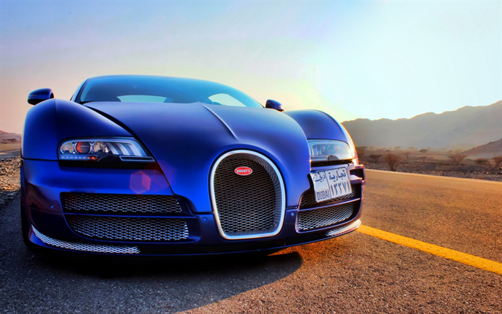 Bugatti Veyron, 4k, strada, supercar, hypercars, Bugatti