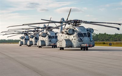 Sikorsky CH-53K, King Stallion, US Air Force, USA, airfield, military helicopters, heavy-lift cargo helicopter, Sikorsky
