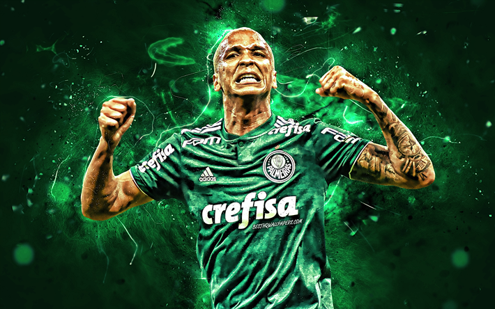 Deyverson, goal, SE Palmeiras, soccer, brazilian footballers, Brazilian Serie A, football, abstract art, neon lights, Palmeiras FC, Brazil