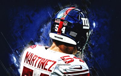 Blake Martinez, New York Giants, american football player, NFL, blue stone background, USA, american football