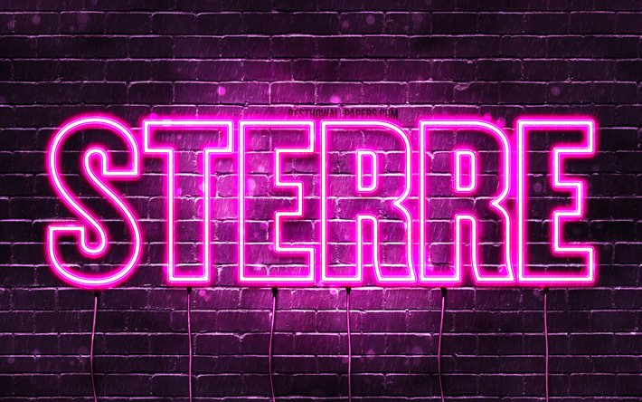 スターレ, 4k, 名前の壁紙, 女性の名前, 星の名前, 紫色のネオン, お誕生日おめでとうステア, 人気のあるオランダの女性の名前, ステアの名前の写真