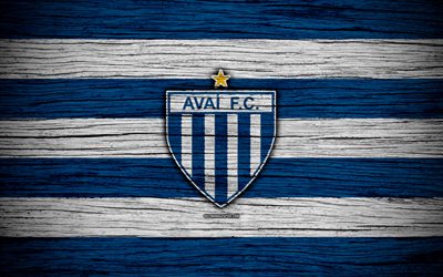 Avai, 4k, Brazilian Seria A, logo, Brazil, soccer, Avai FC, football club, wooden texture, FC Avai