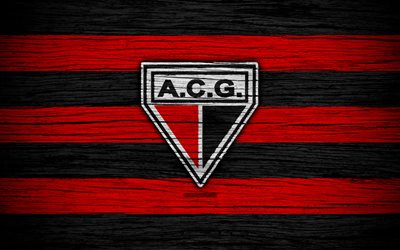 Atletico Goianiense, 4k, Brazilian Seria A, logo, Brazil, soccer, AC Goianiense, football club, wooden texture, FC Atletico Goianiense